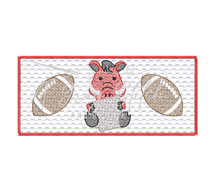 Faux Smocking Applique Machine Embroidery Arkansas Machine Embroidery Football Design