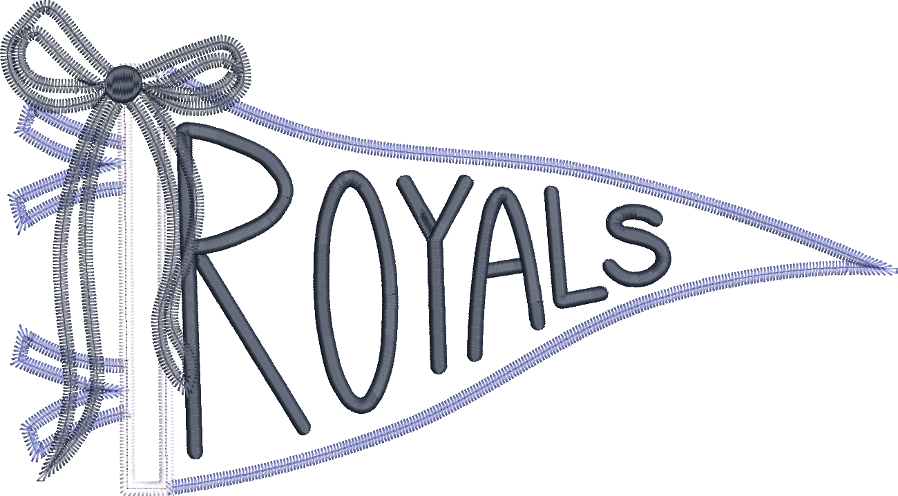 Royals Handlettered Pennant Flag