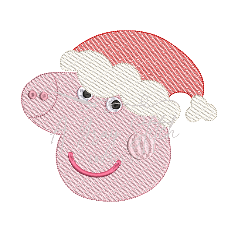Sketch Fill Christmas Peppa Pig Machine Embroidery Design
