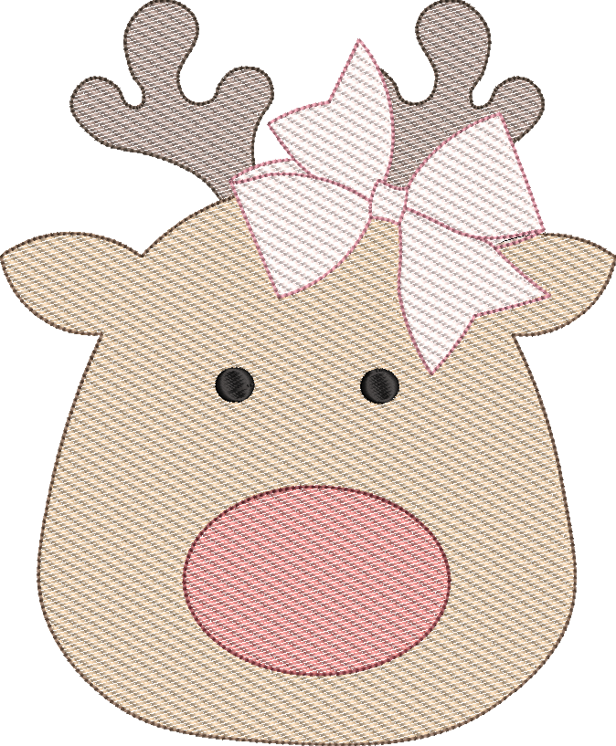 Sketch Fill Reindeer Girl Design