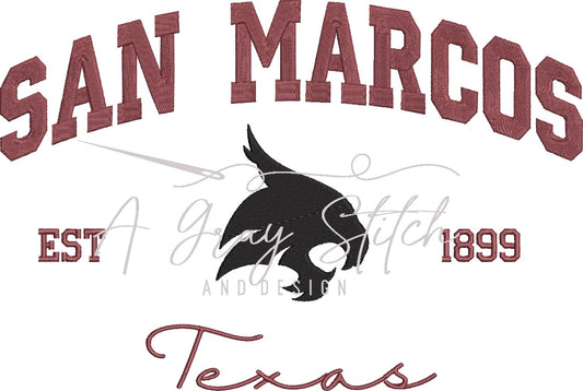 San Marcos Collegiate Embroidery Design