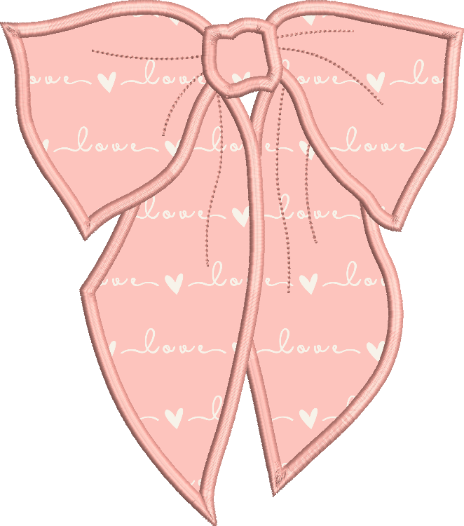 Satin Stitch Applique Droopy Bow