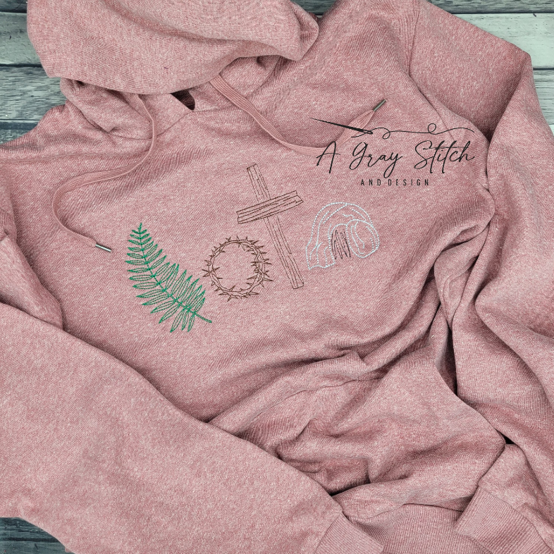 Biblical Elements Easter Good Friday Resurrection Sunday Vintage Stitch Machine Embroidery Quick Stitch Design