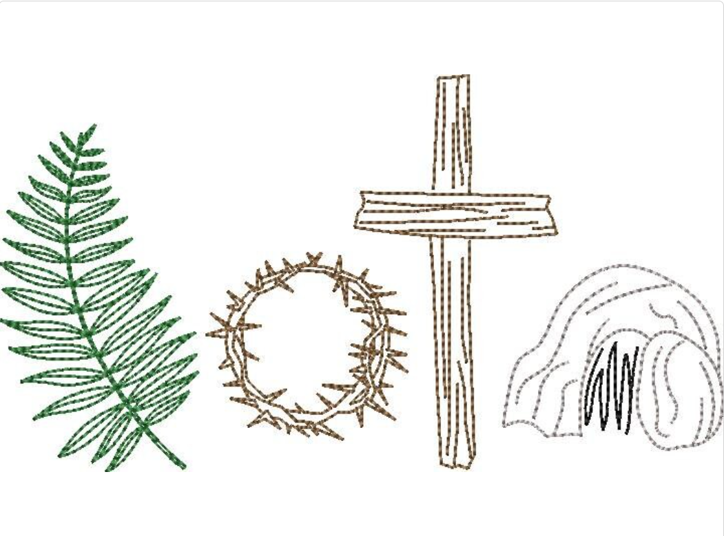 Biblical Elements Easter Good Friday Resurrection Sunday Vintage Stitch Machine Embroidery Quick Stitch Design