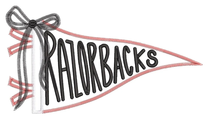 Razorbacks Handlettered Pennant Flag