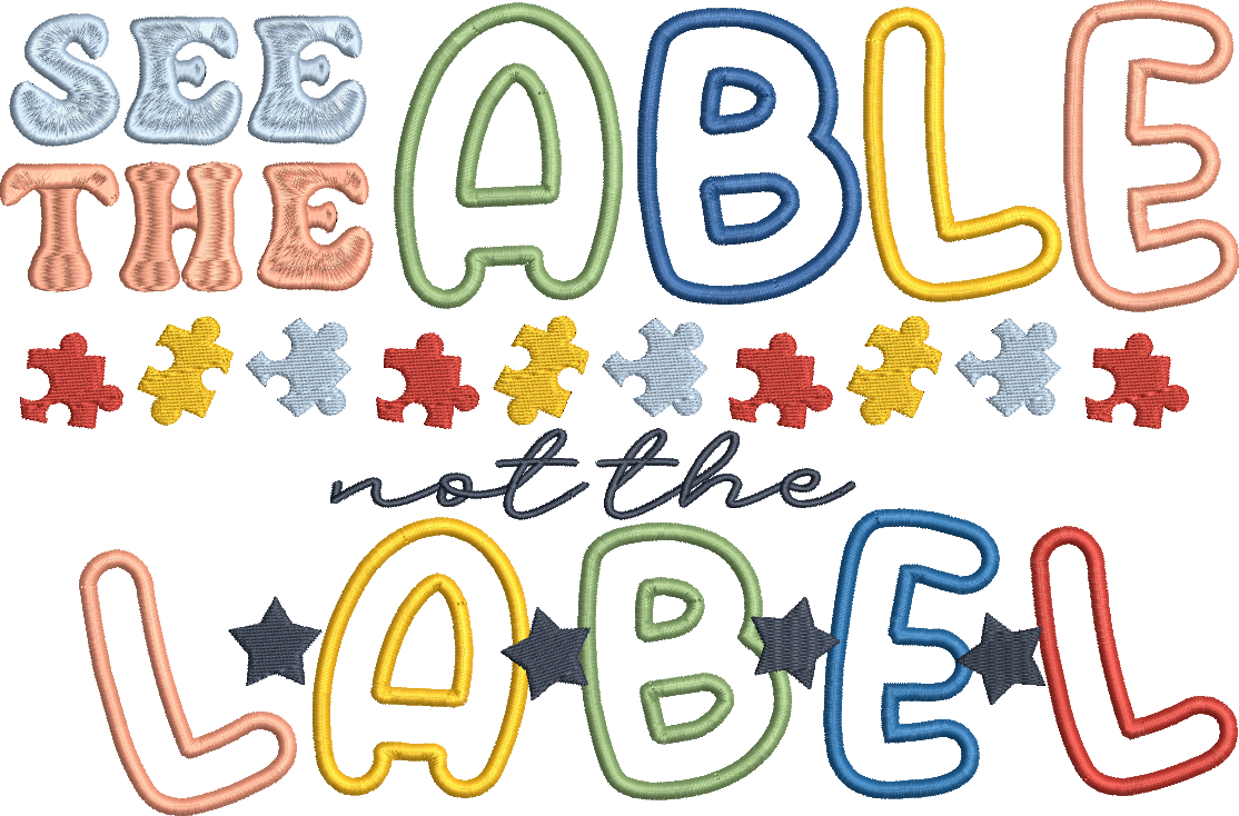 See the Able Not the Label Autism Awareness Design