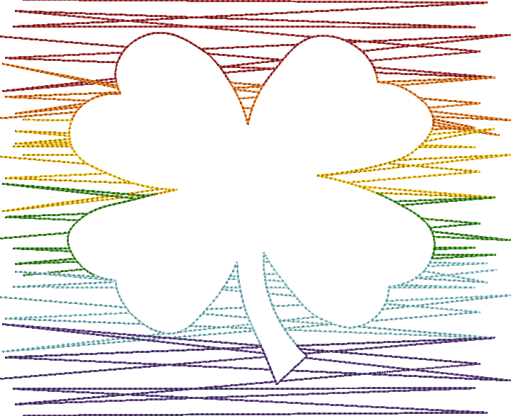 Scratchy Shamrock Rainbow Outline Design