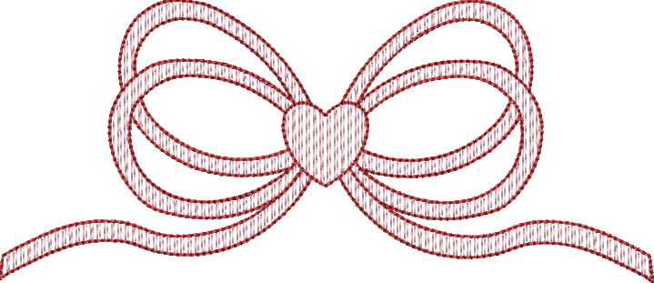 Sketch Fill Long Tail Valentine's Bow Design