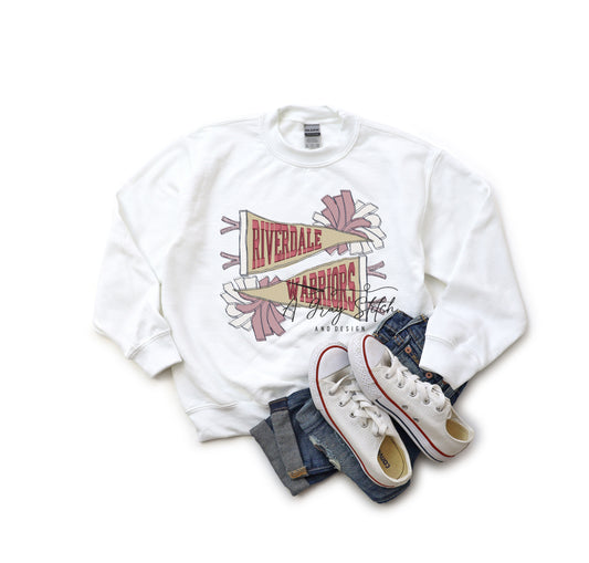 Double Pennant Flag with Pom Poms Sketch