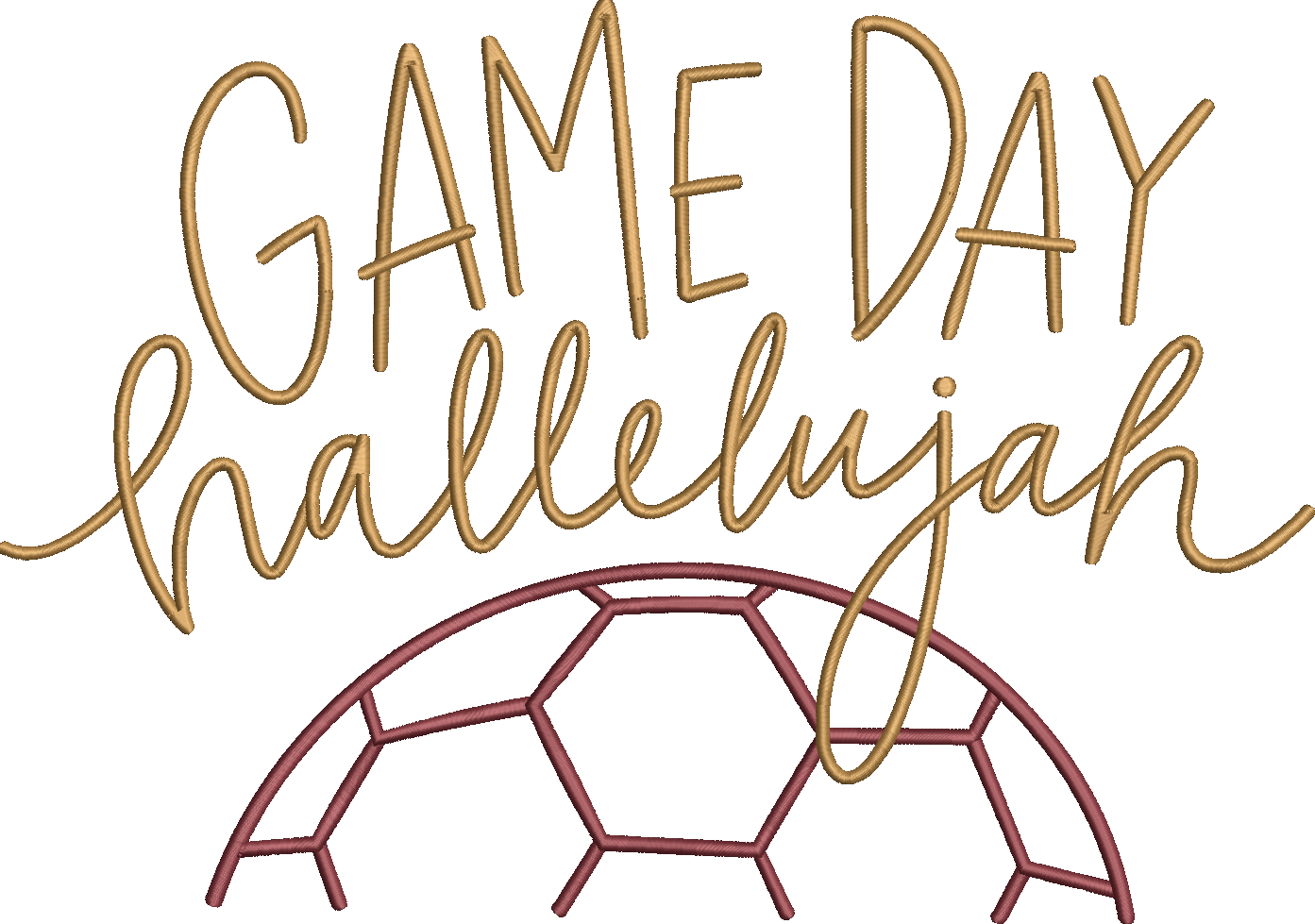 Game Day Hallelujah Embroidery Design | Soccer