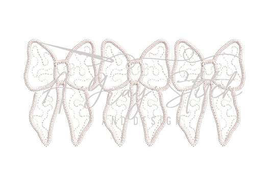 Quilted Solid Trio Coquette Bow Applique Design