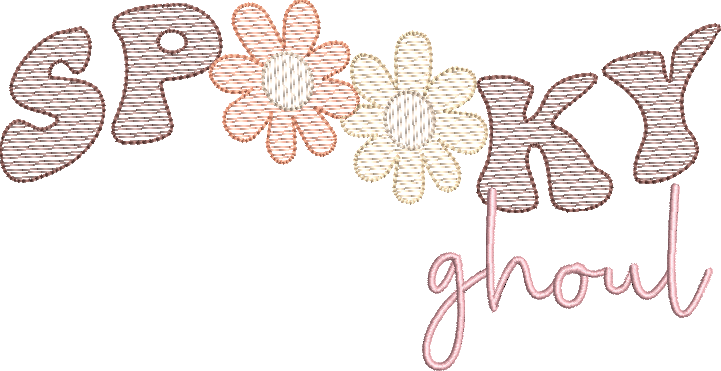 Sketch Fill Groovy Style Spooky Ghoul Halloween Fall Machine Embroidery Design