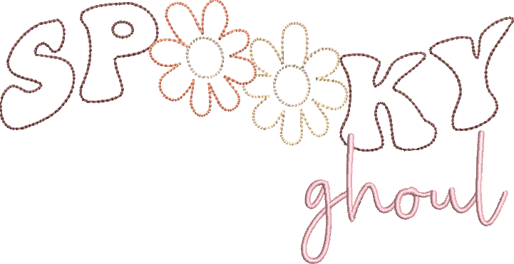 Bean Stitch Spooky Ghoul Machine Embroidery Applique Design