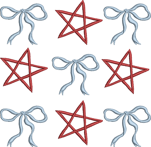 Independence Day Coquette Bows and Stars Design