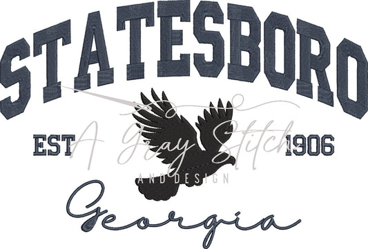 Statesboro Collegiate Embroidery Design