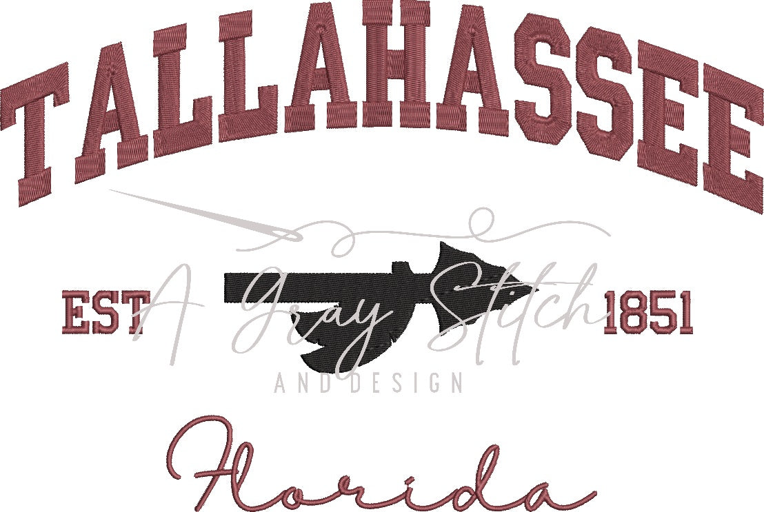 Tallahassee Collegiate Embroidery Design