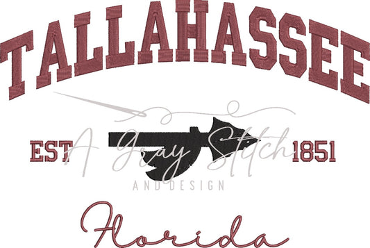 Tallahassee Collegiate Embroidery Design