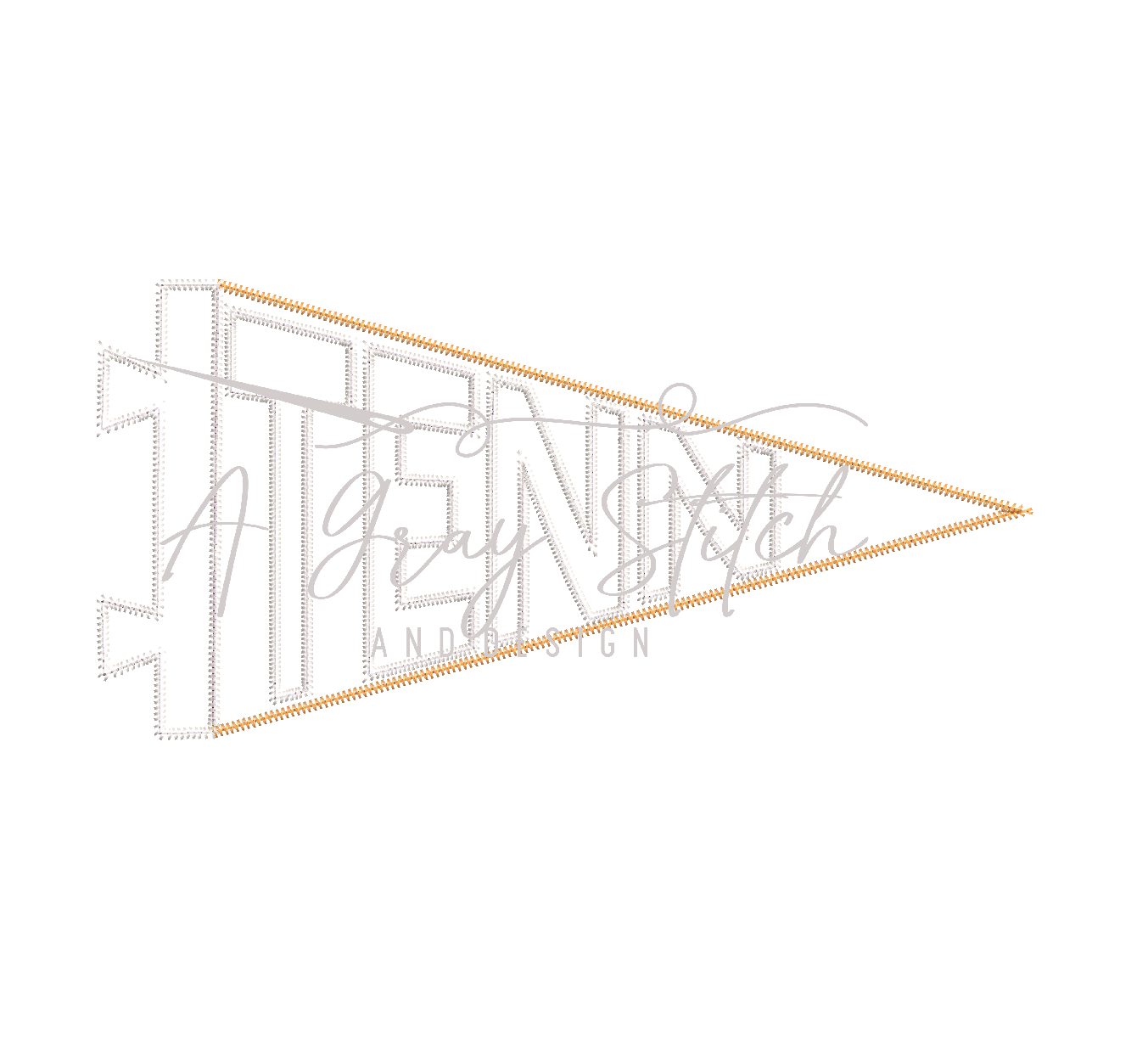 Tenn Pennant Flag Applique Machine Embroidery Design