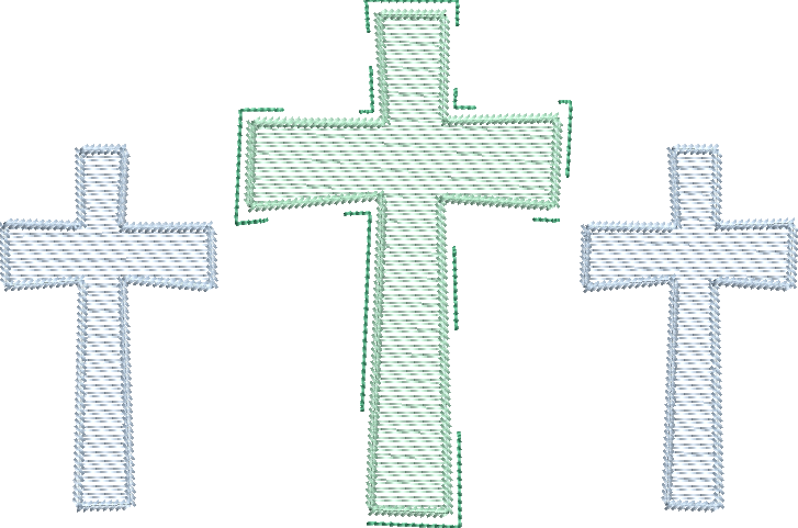Sketch Fill Cross Trio Religious Easter Design