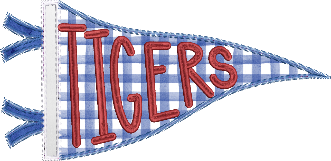 Tigers Handlettered Pennant Flag