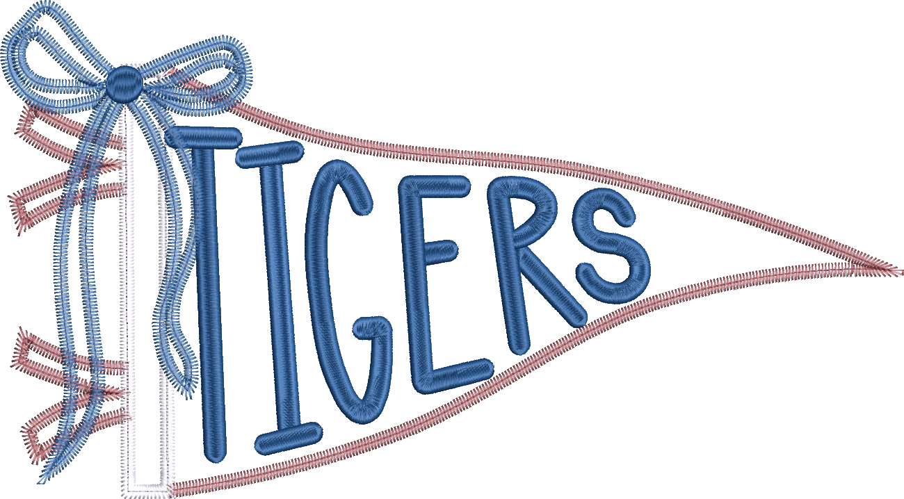 Tigers Handlettered Pennant Flag