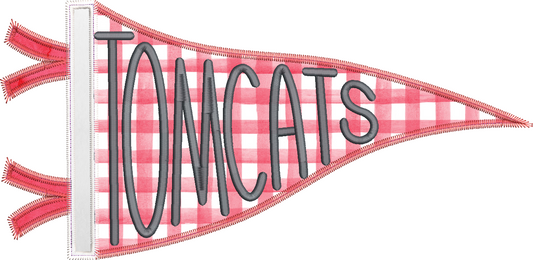 Tomcats Handlettered Pennant Flag