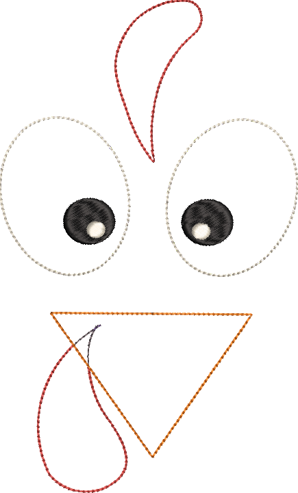 Bean Stitch Applique Turkey Face Machine Embroidery Design Quick Stitch