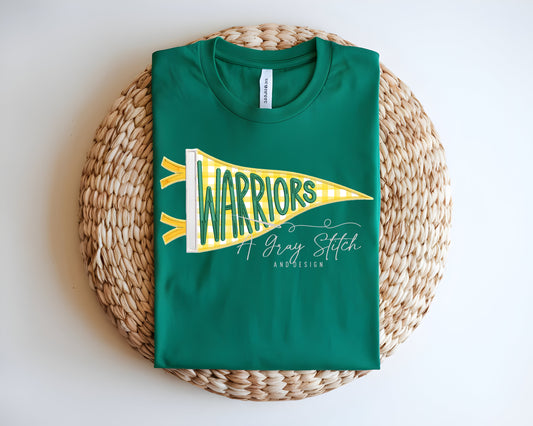 Warriors Handlettered Pennant Flag