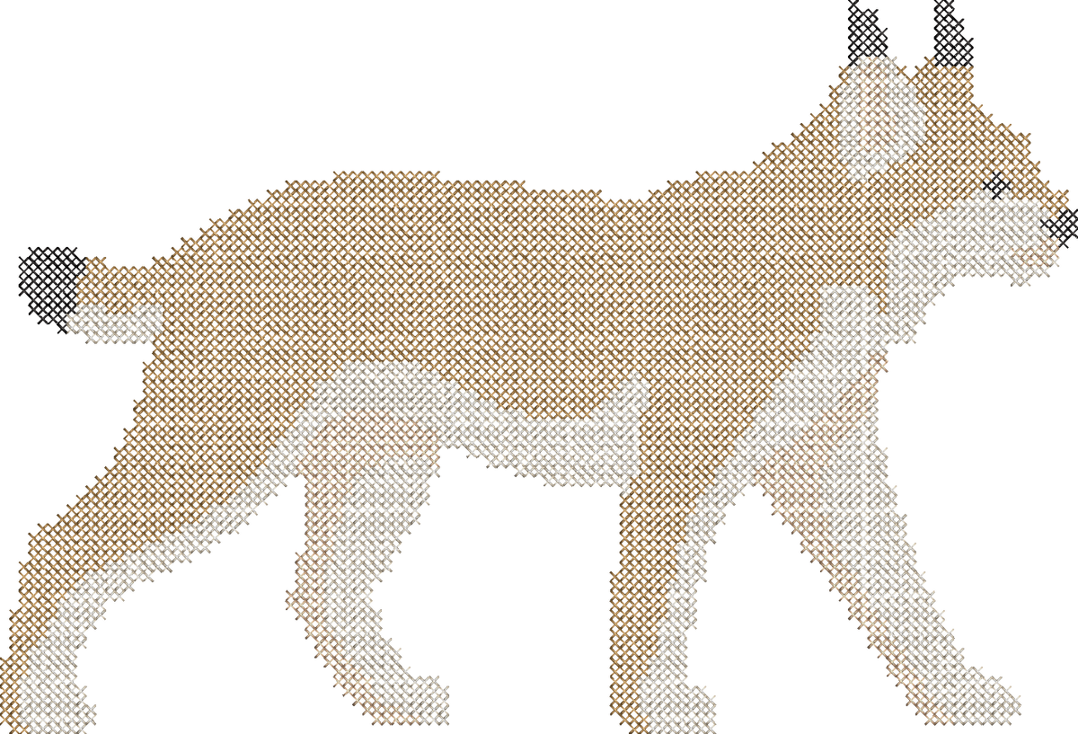 Cross Stitch Wildcat Mascot