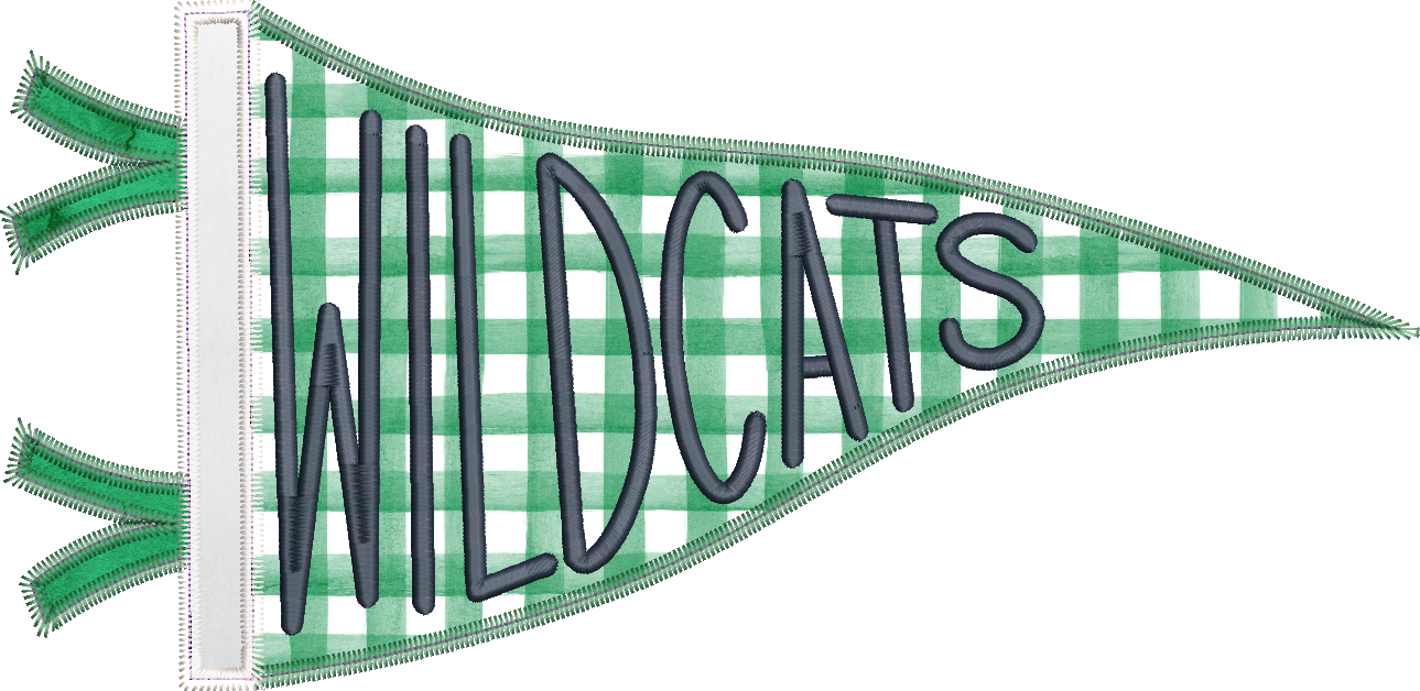Wildcats Handlettered Pennant Flag