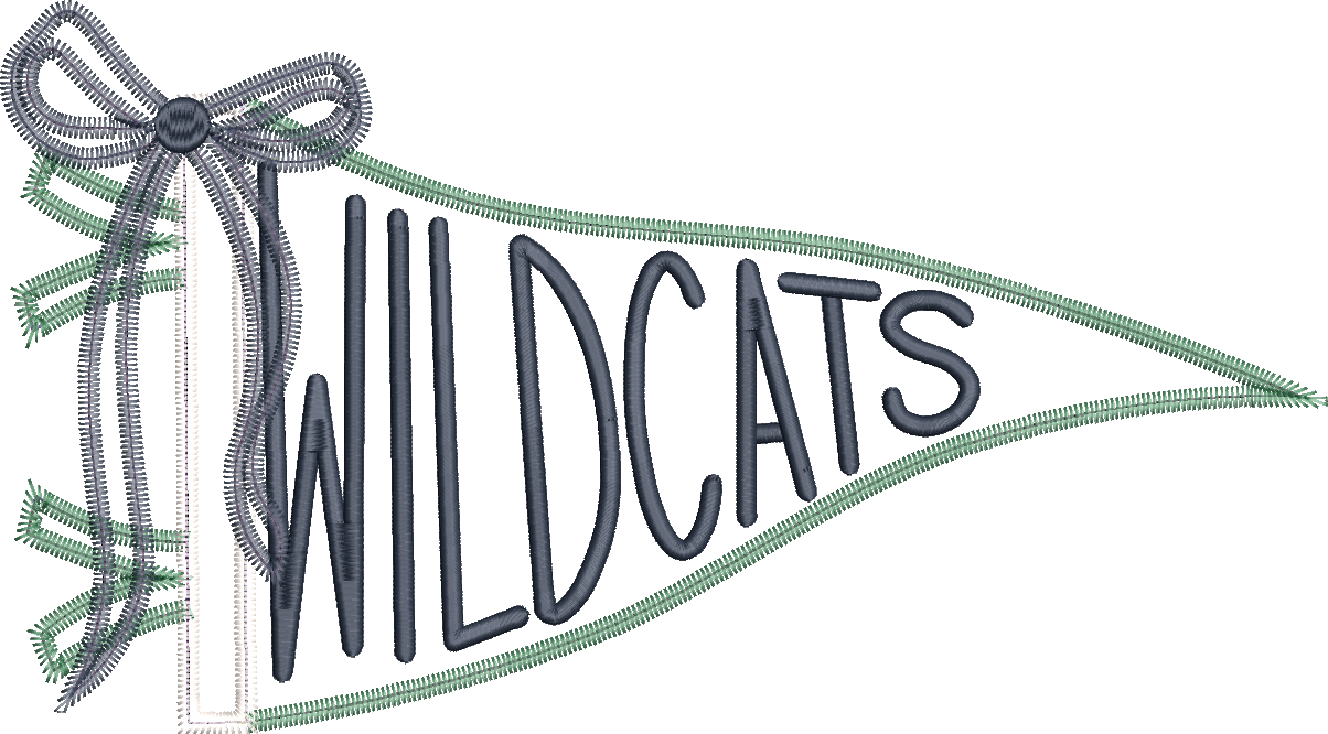 Wildcats Handlettered Pennant Flag