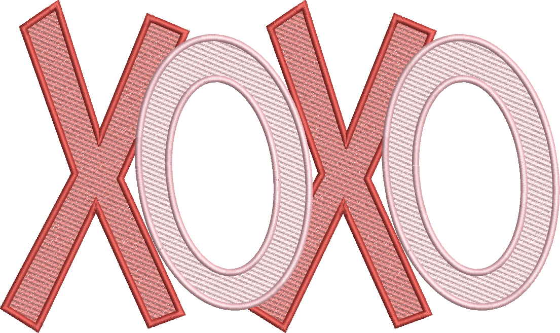 XOXO Sketch Satin Stitch Finish Quick Stitch Design