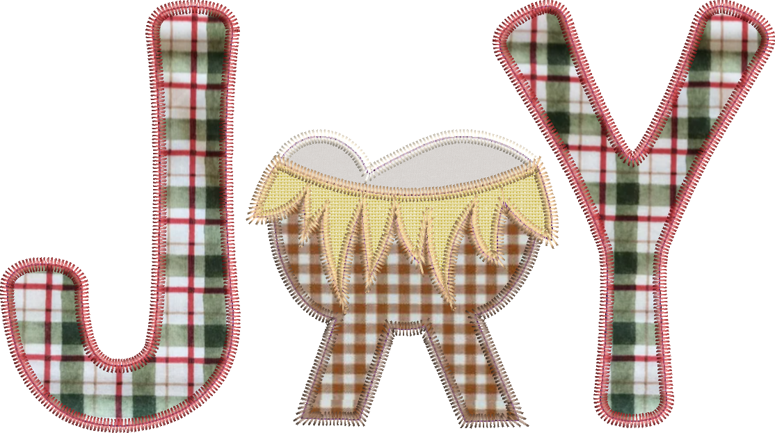 Zig Zag Joy with Manger Applique Design