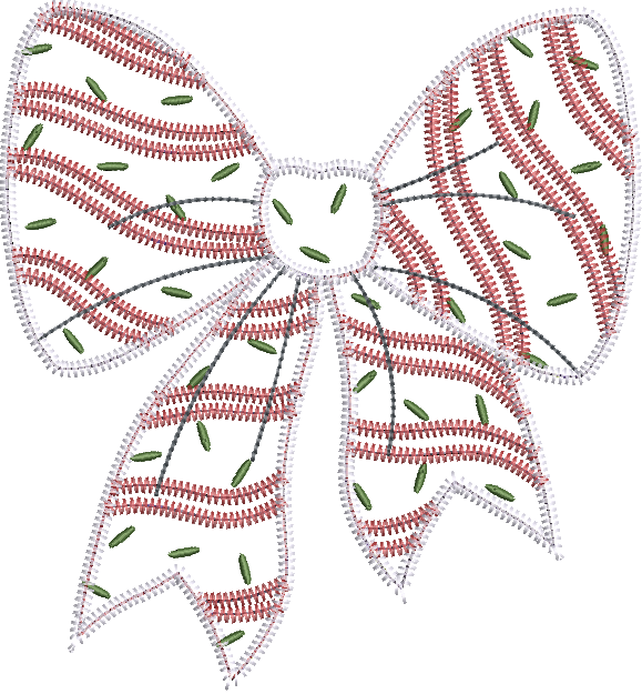 Zig Zag Christmas Tree Cake Coquette Bow Applique Design
