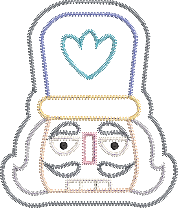 Zig Zag Nutcracker Face Applique Design