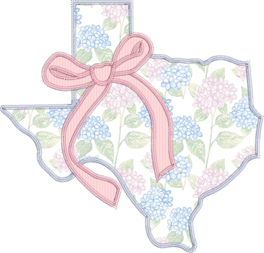 Zig Zag Stitch Coquette State of Texas