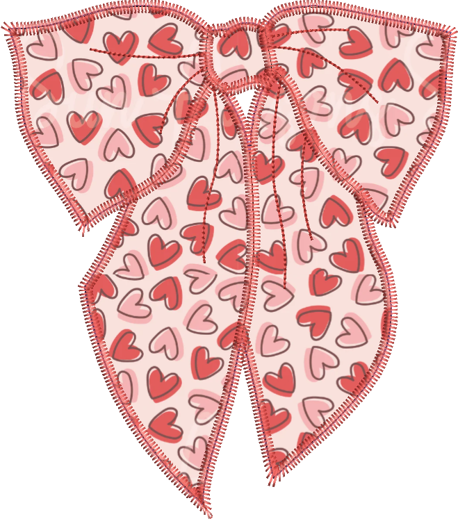 Zig Zag Stitch Applique Droopy Bow
