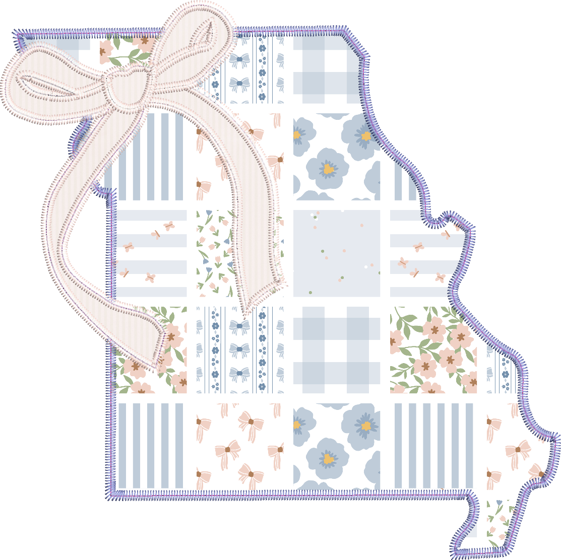 Zig Zag Stitch Coquette State of Missouri