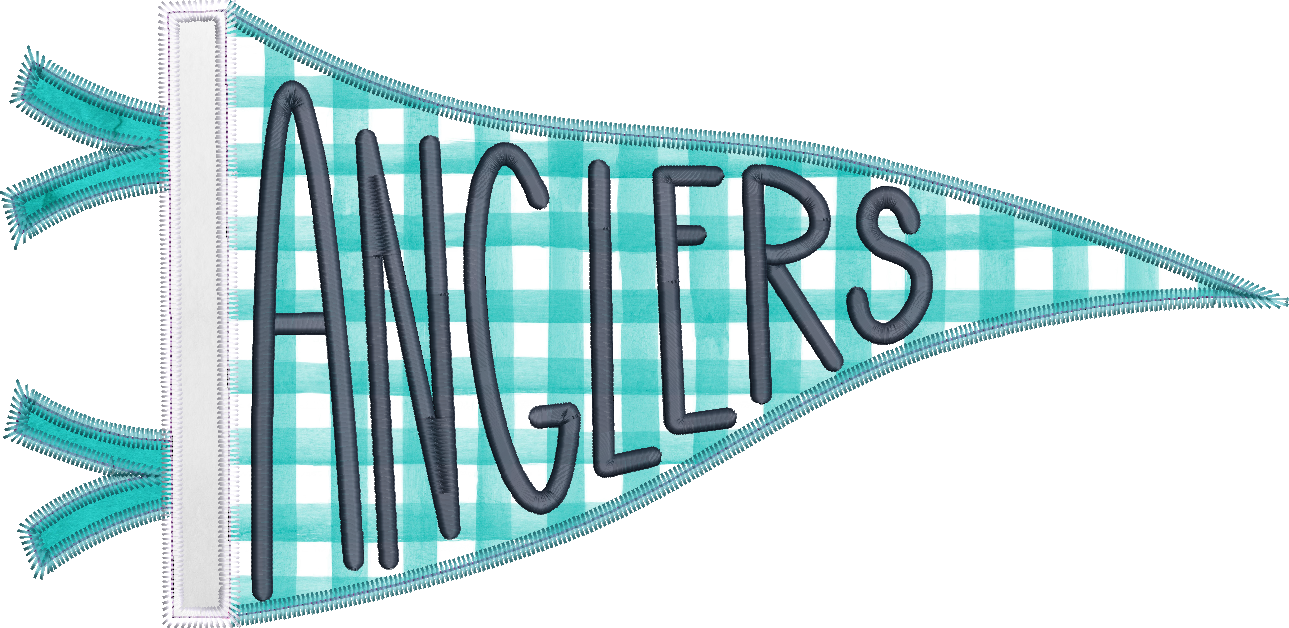 Anglers Handlettered Pennant Flag