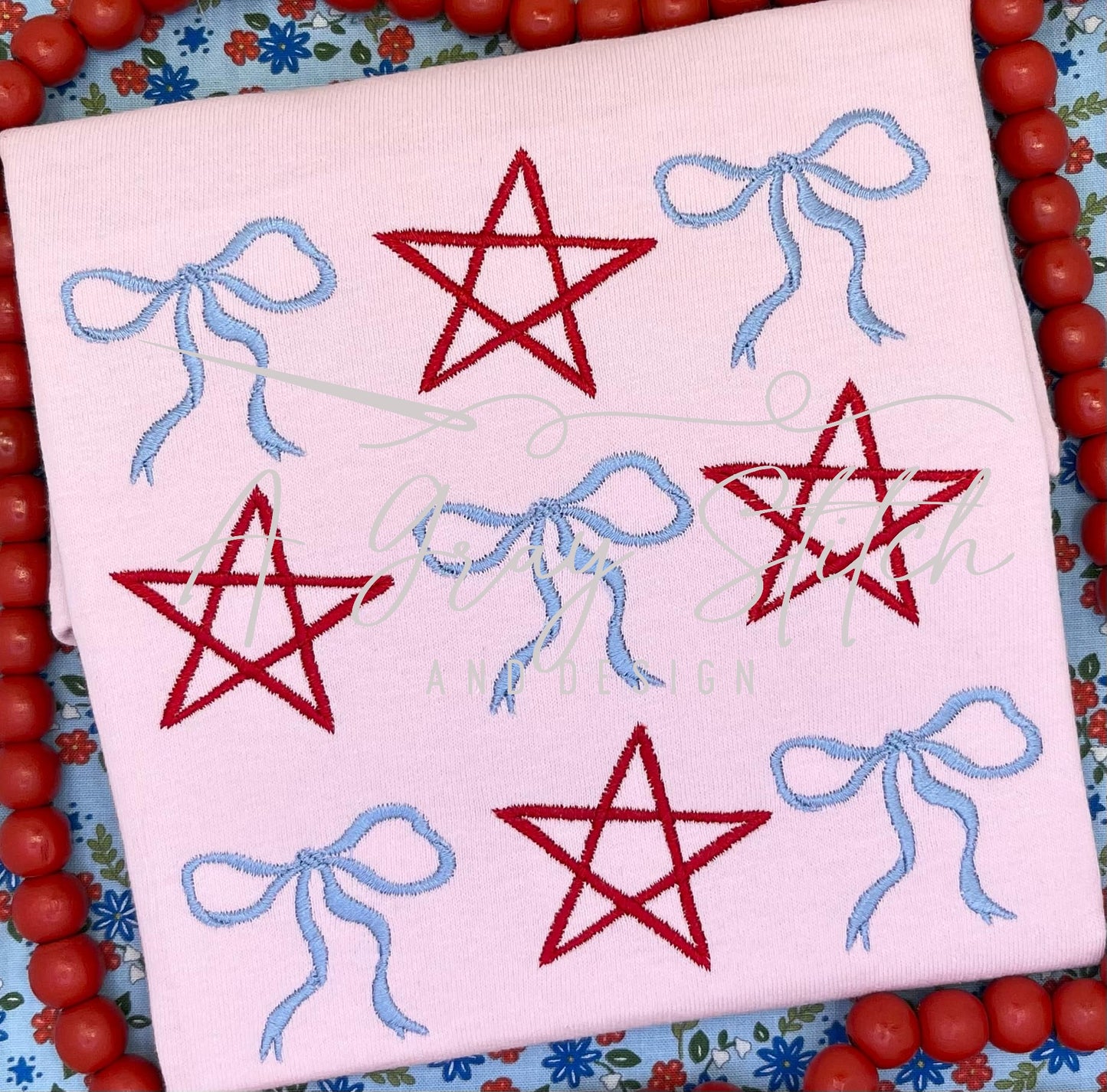 Independence Day Coquette Bows and Stars Design