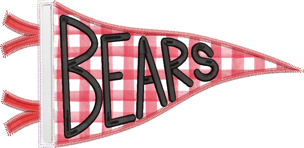 Bears Handlettered Pennant Flag