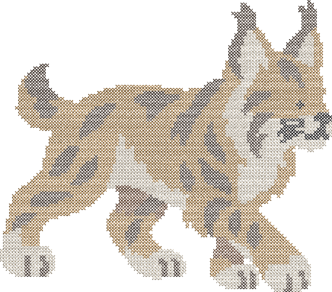 Cross Stitch Bobcat Mascot
