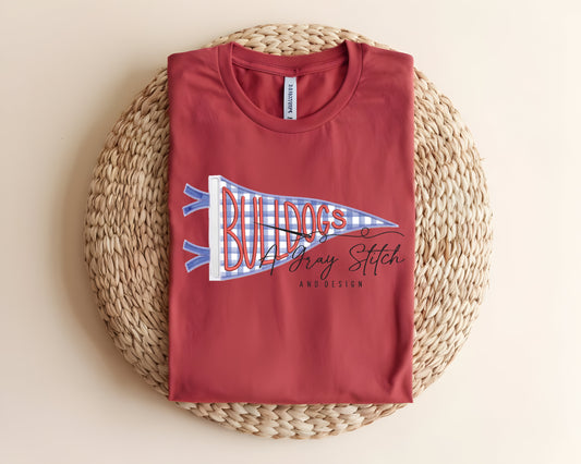 Bulldogs Handlettered Pennant Flag