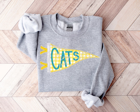 Cats Handlettered Pennant Flag