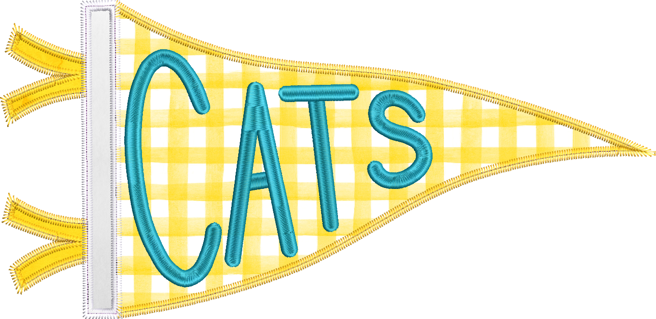 Cats Handlettered Pennant Flag