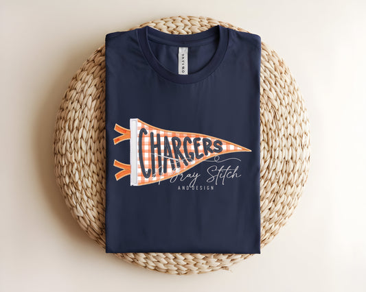 Chargers Handlettered Pennant Flag