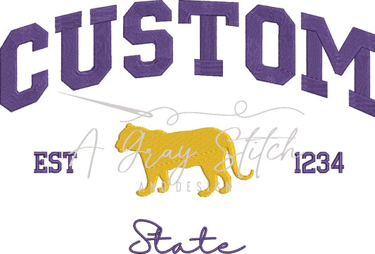 Custom Collegiate Embroidery Design