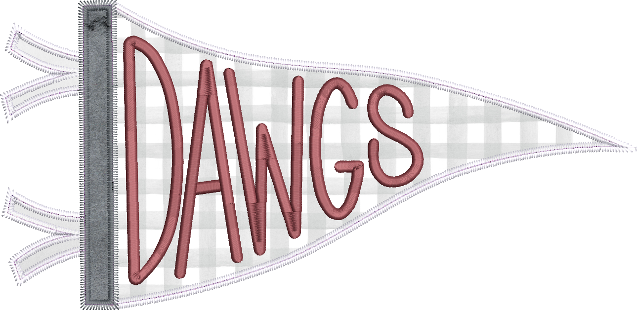 Dawgs Handlettered Pennant Flag