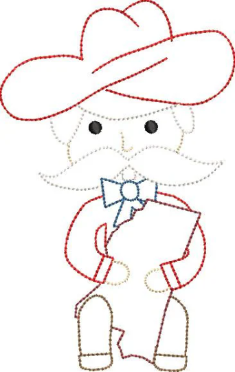 Colonial Man Applique Design Quick Stitch