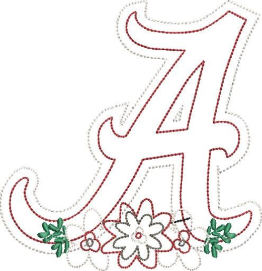 U of A  Floral Quick Stitch Applique
